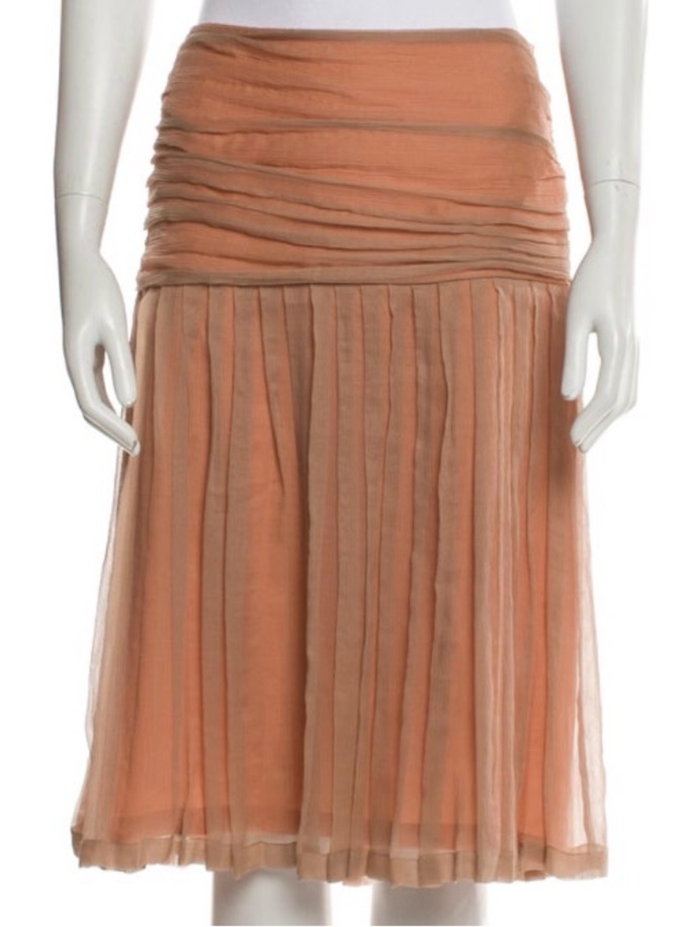 Dries Van Noten Silk Layered Pleats Skirt